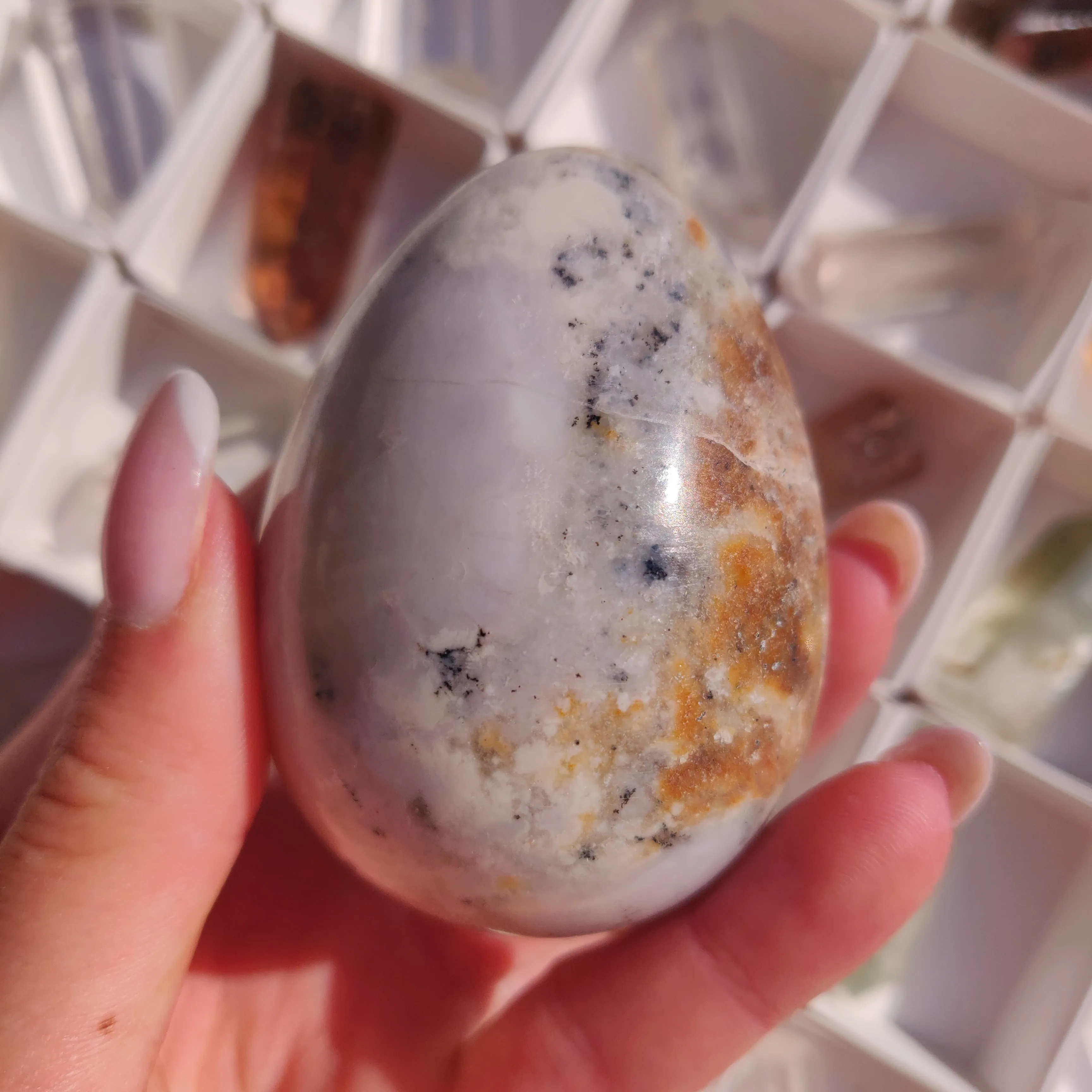 Purple Dendritic Opal Egg (#1)