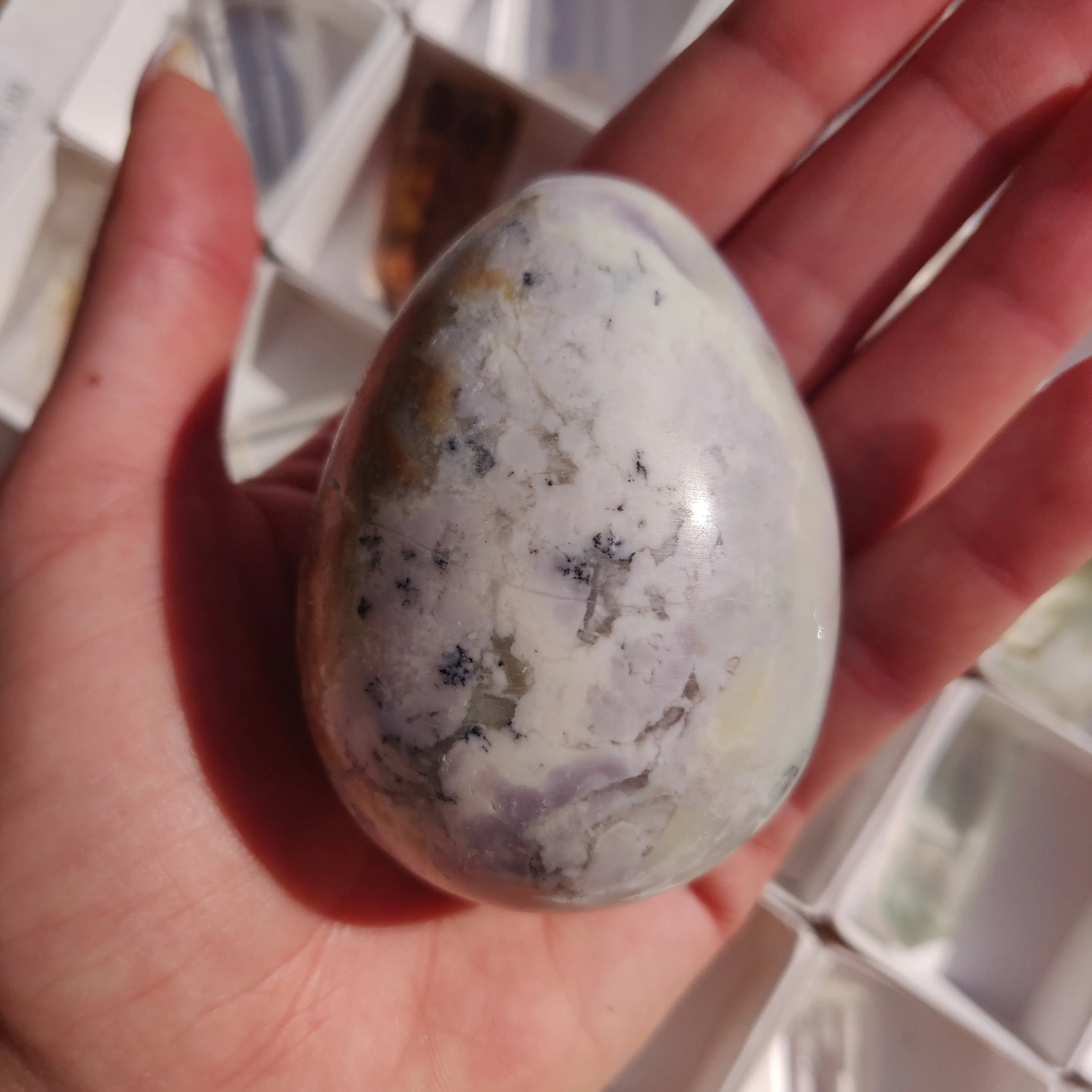 Purple Dendritic Opal Egg (#1)