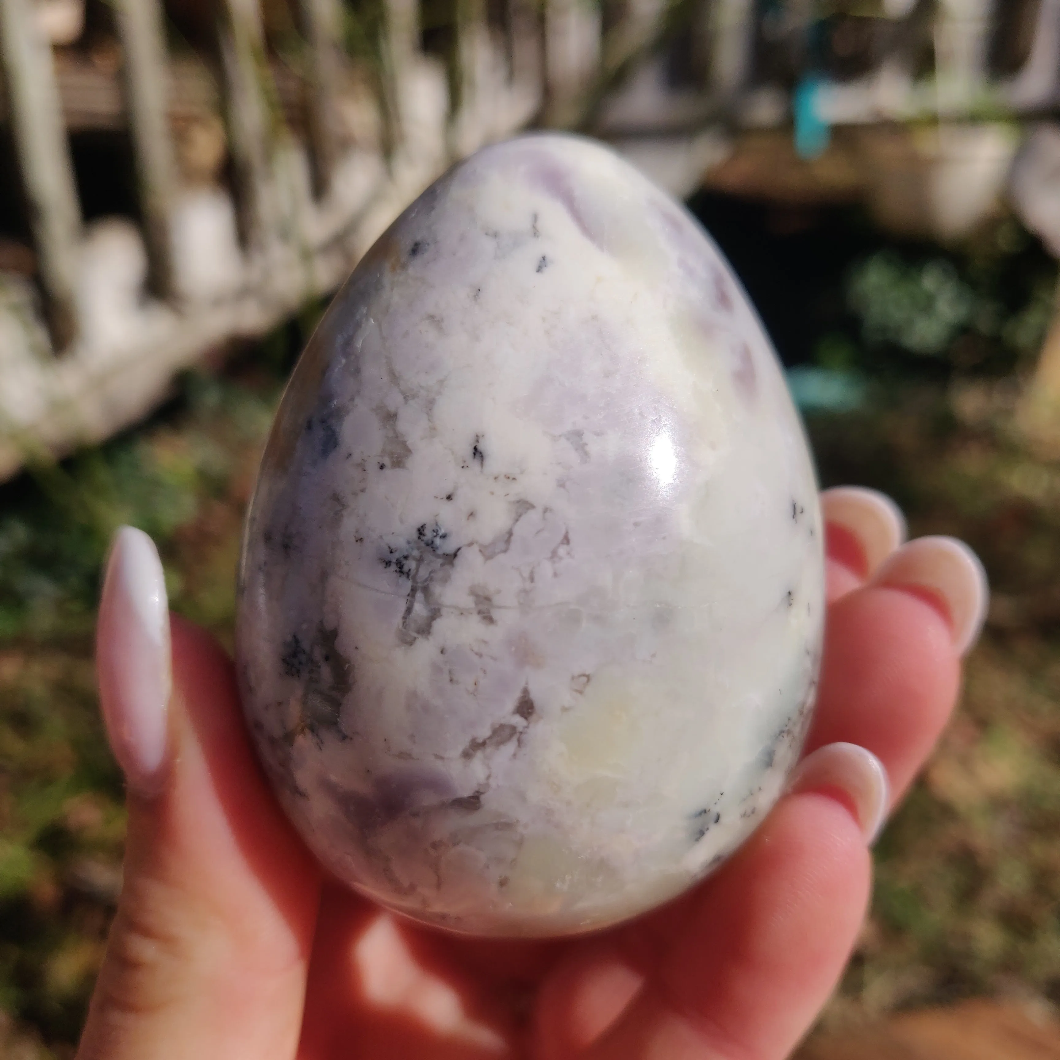 Purple Dendritic Opal Egg (#1)