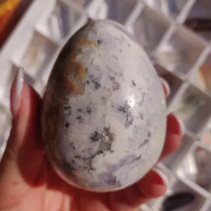 Purple Dendritic Opal Egg (#1)
