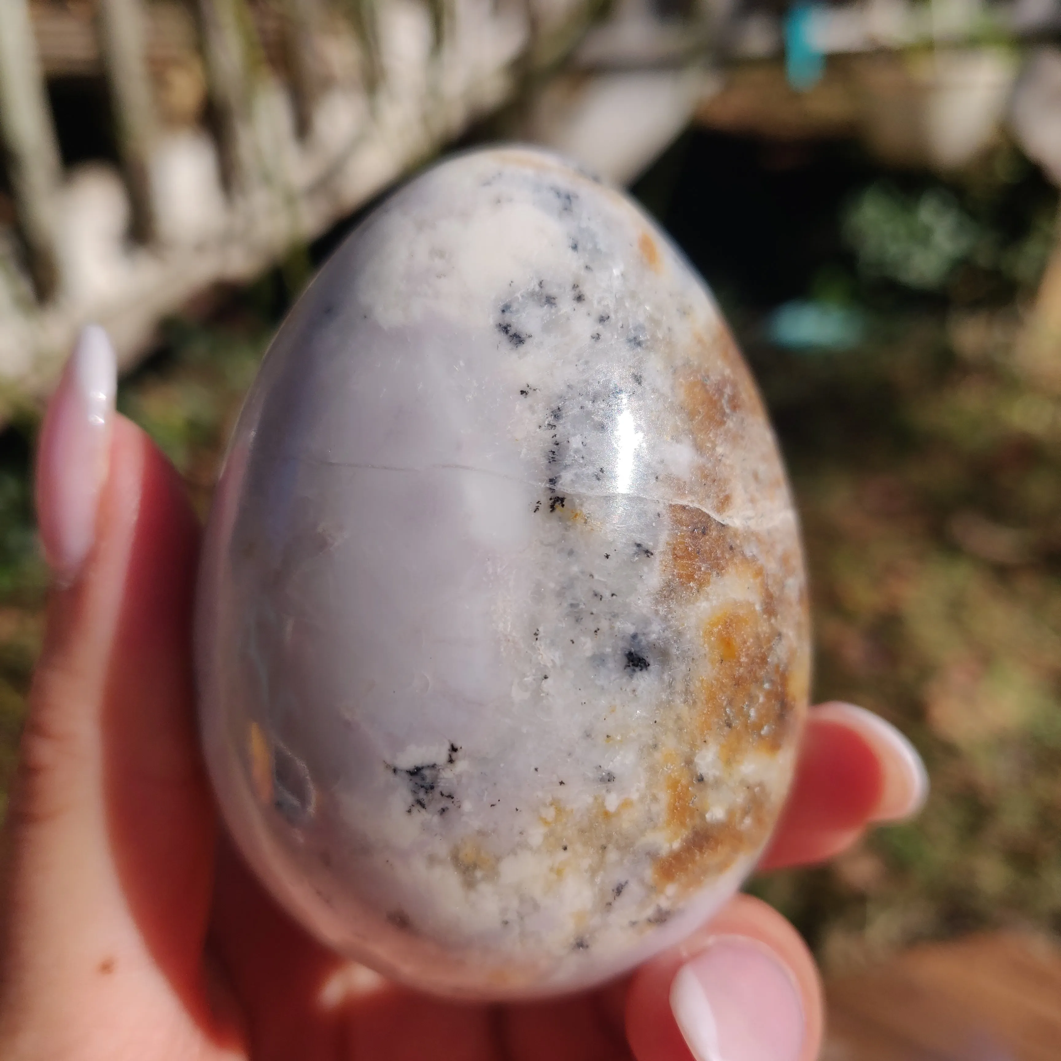 Purple Dendritic Opal Egg (#1)