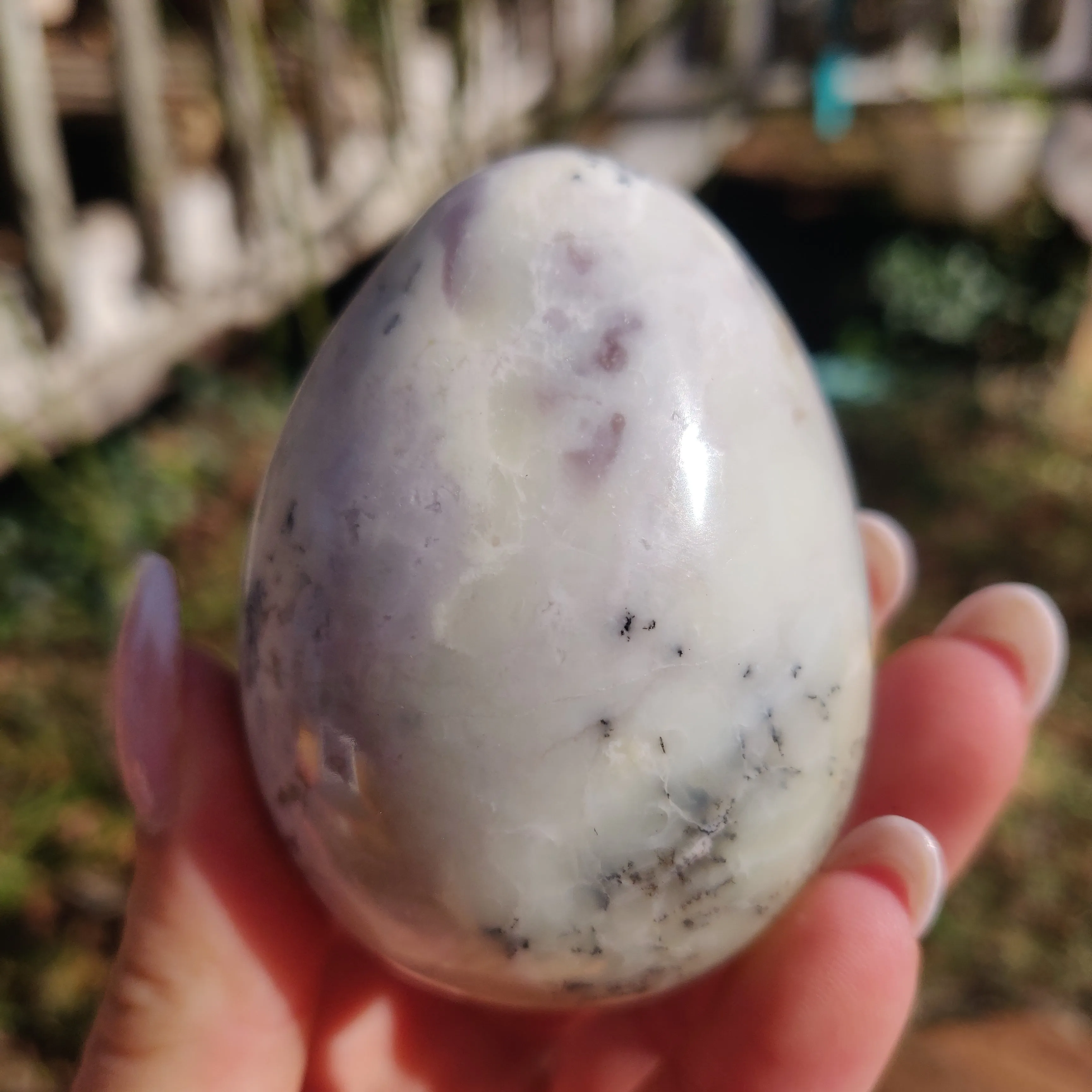 Purple Dendritic Opal Egg (#1)