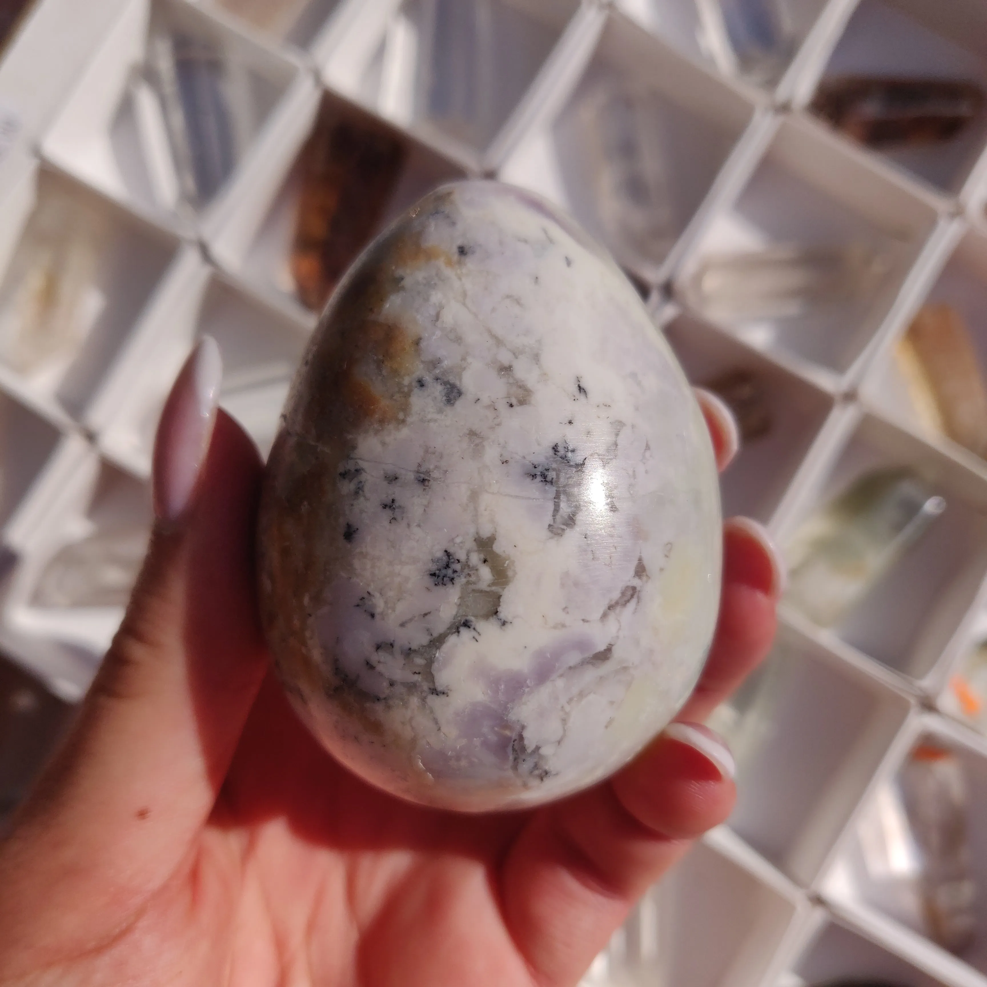 Purple Dendritic Opal Egg (#1)