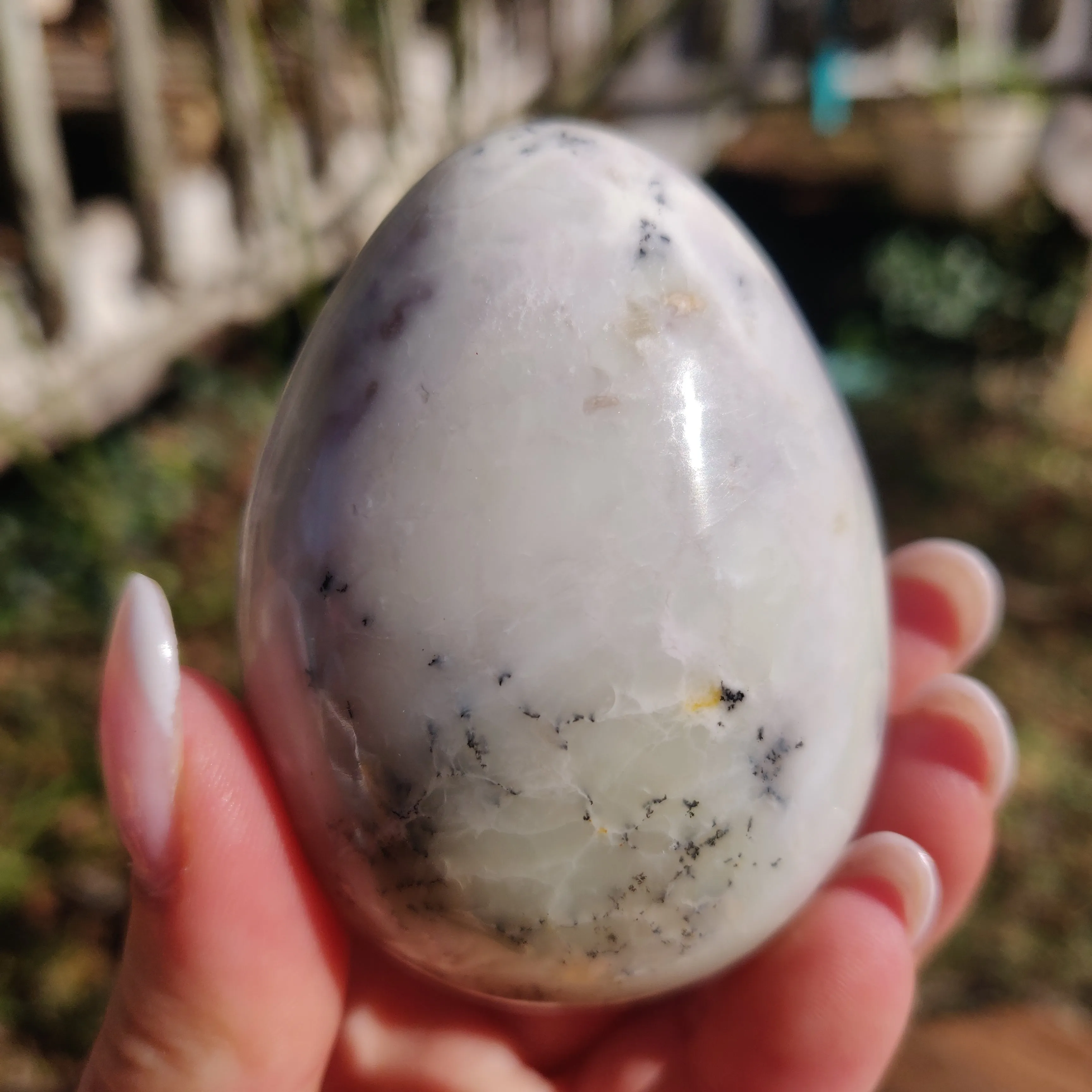 Purple Dendritic Opal Egg (#1)