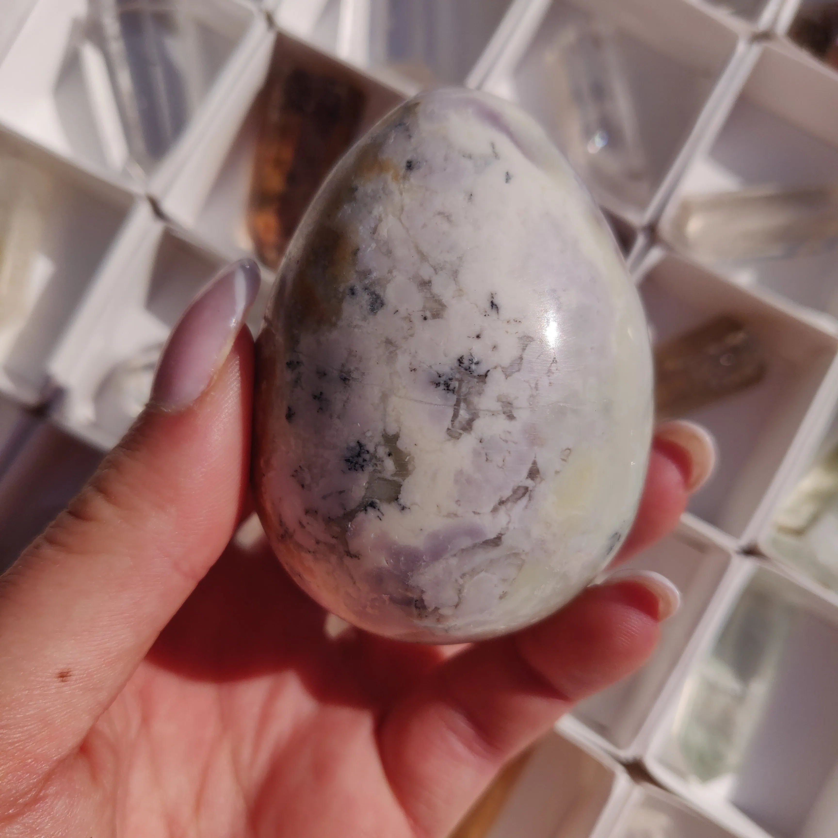 Purple Dendritic Opal Egg (#1)