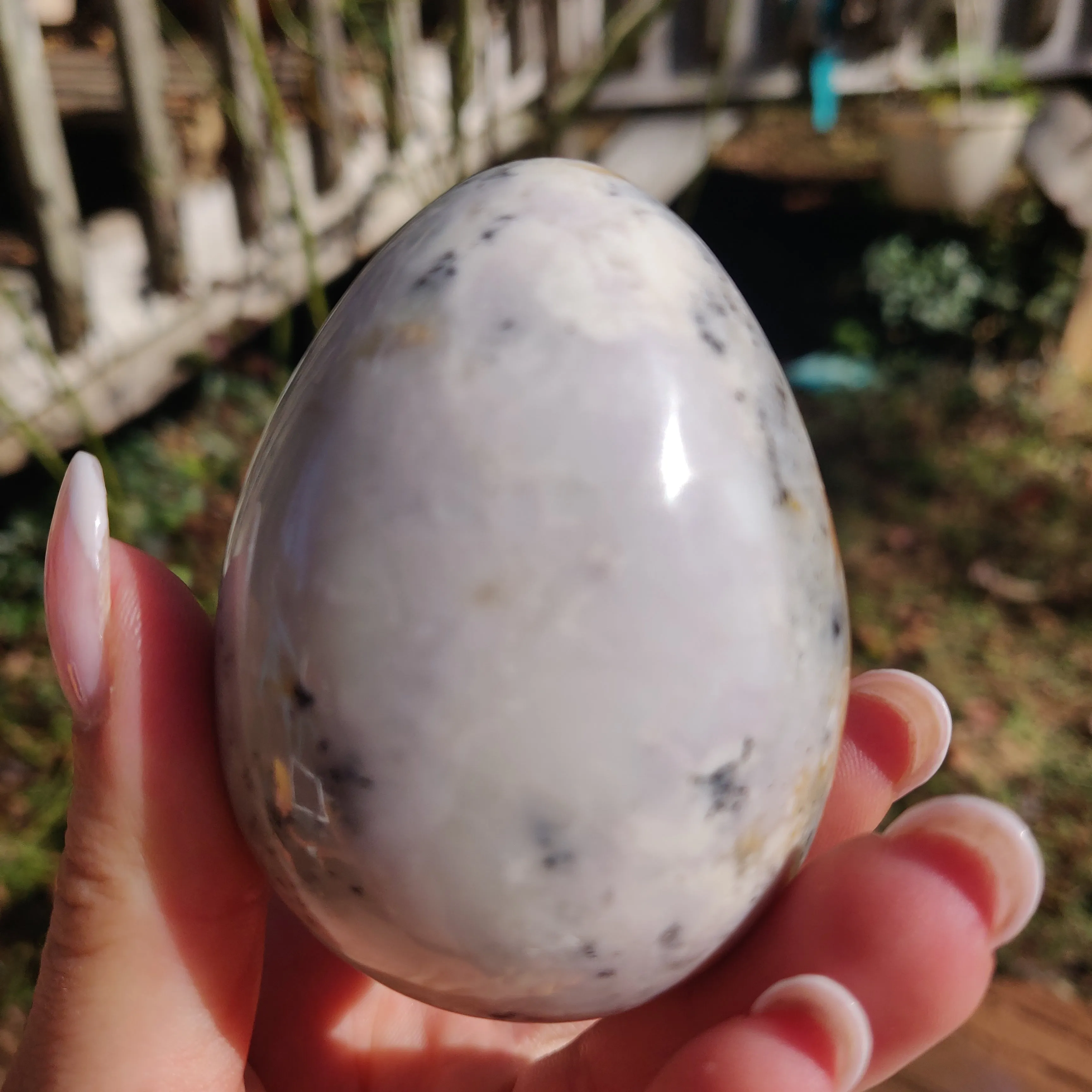 Purple Dendritic Opal Egg (#1)