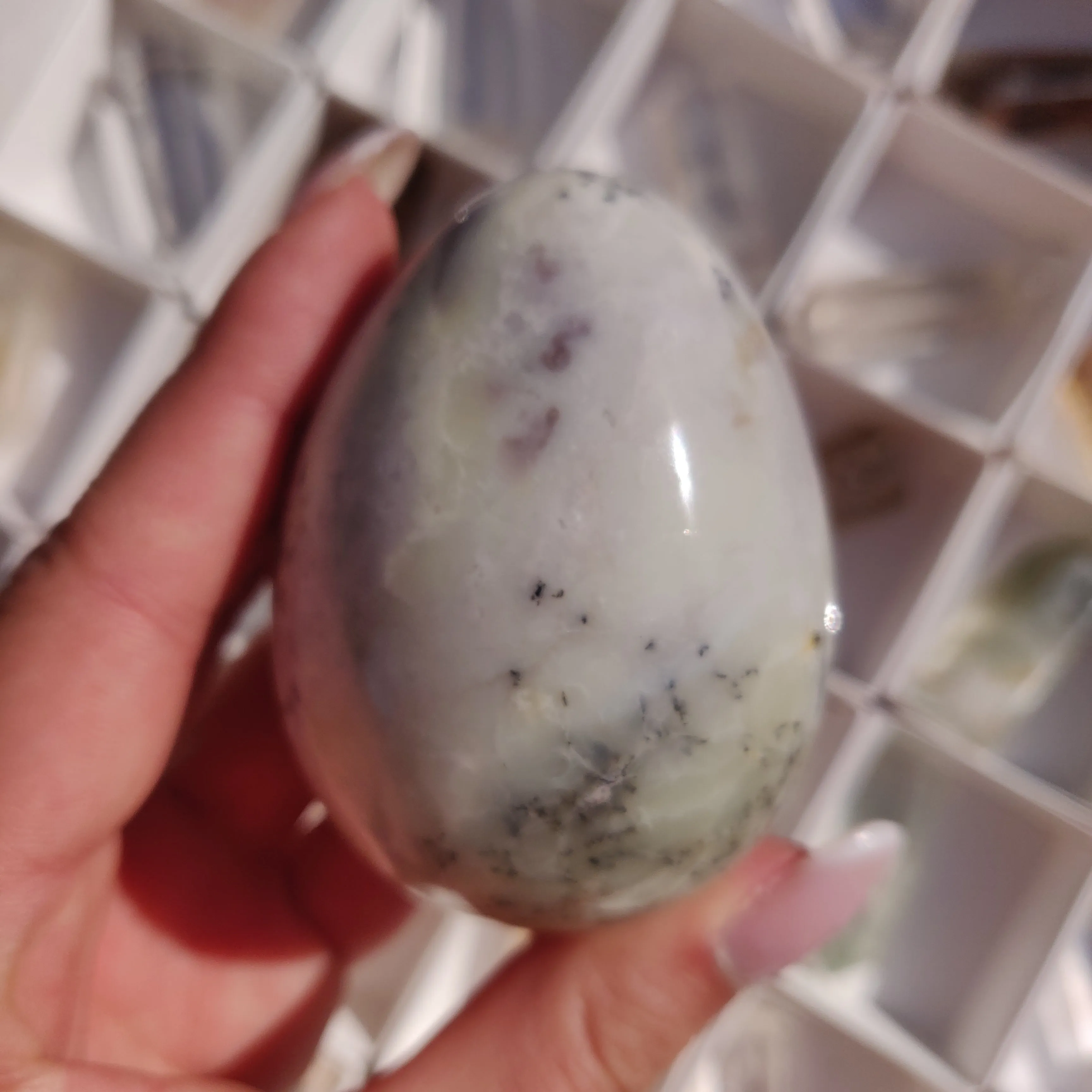 Purple Dendritic Opal Egg (#1)