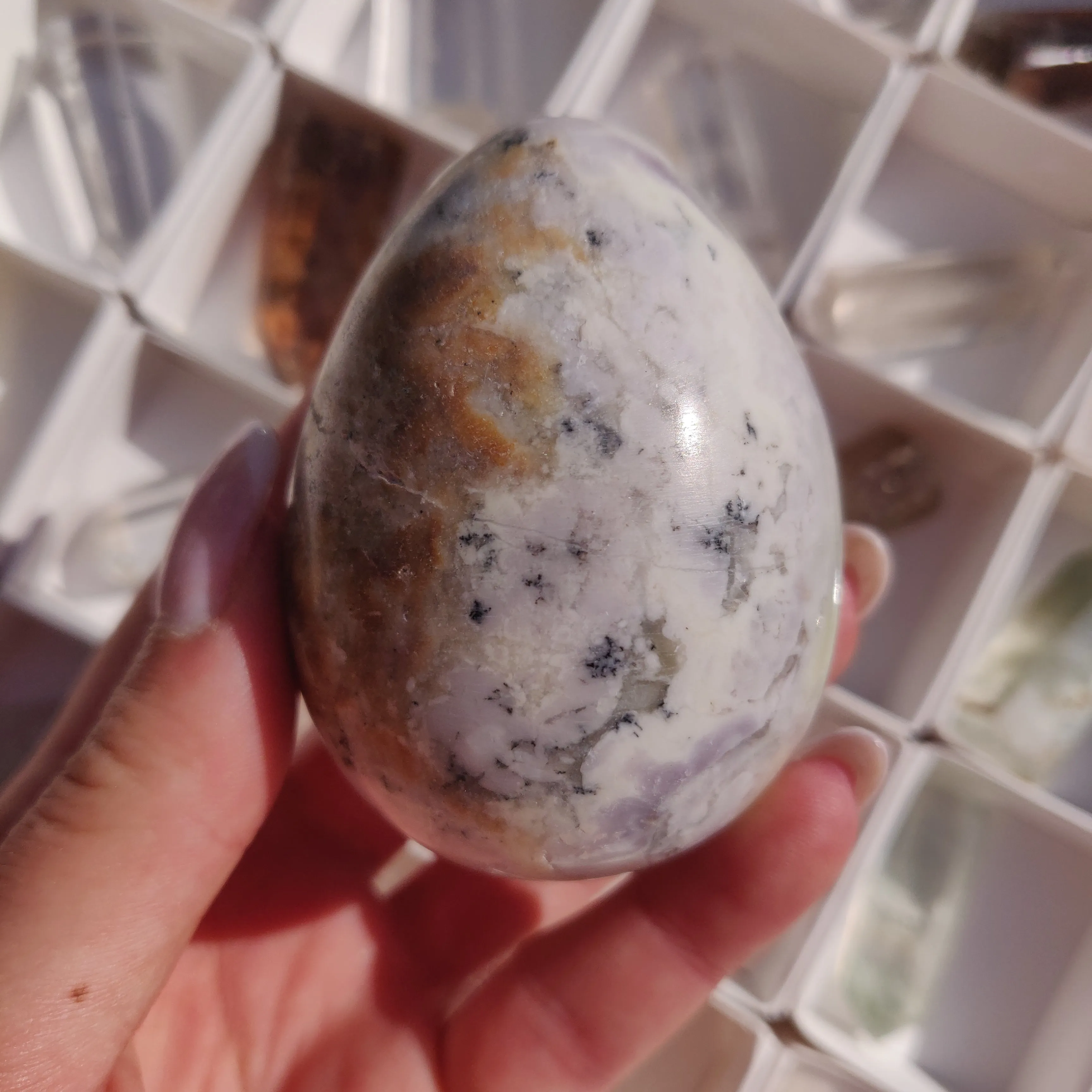 Purple Dendritic Opal Egg (#1)
