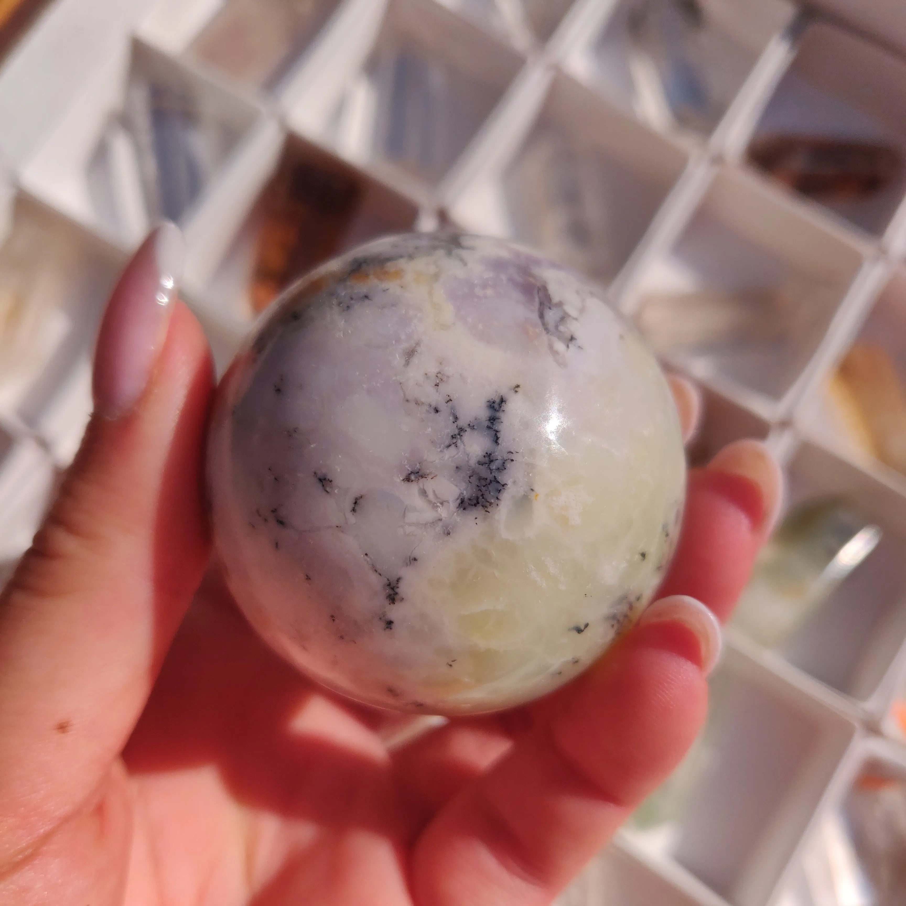 Purple Dendritic Opal Egg (#1)