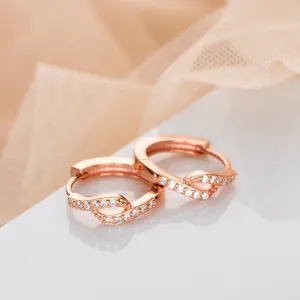 Radiant Cubic Zirconia Elegance Rose Gold-Plated 925 Sterling Silver Earrings