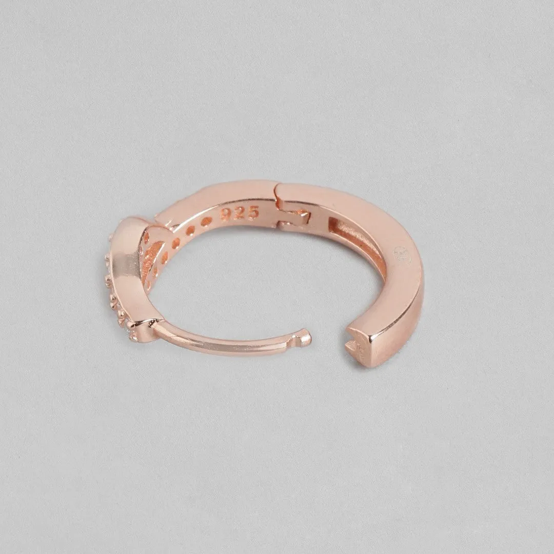 Radiant Cubic Zirconia Elegance Rose Gold-Plated 925 Sterling Silver Earrings