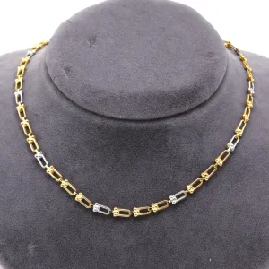 Real Gold GZTF 2 Color Hardware Solid Chain Necklace YW-4566 (50 C.M) CH1255