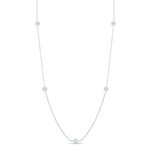 Roberto Coin 18k White Gold Diamond By The Inch Station Necklace - .35cttw