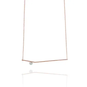 Rose Gold Pearl Line Necklace
