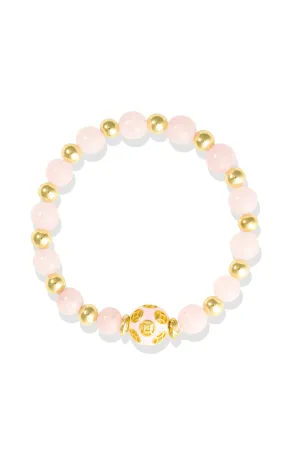 Rose Quartz - Love Coin Feng Shui Bracelet 18k Gold Vermeil