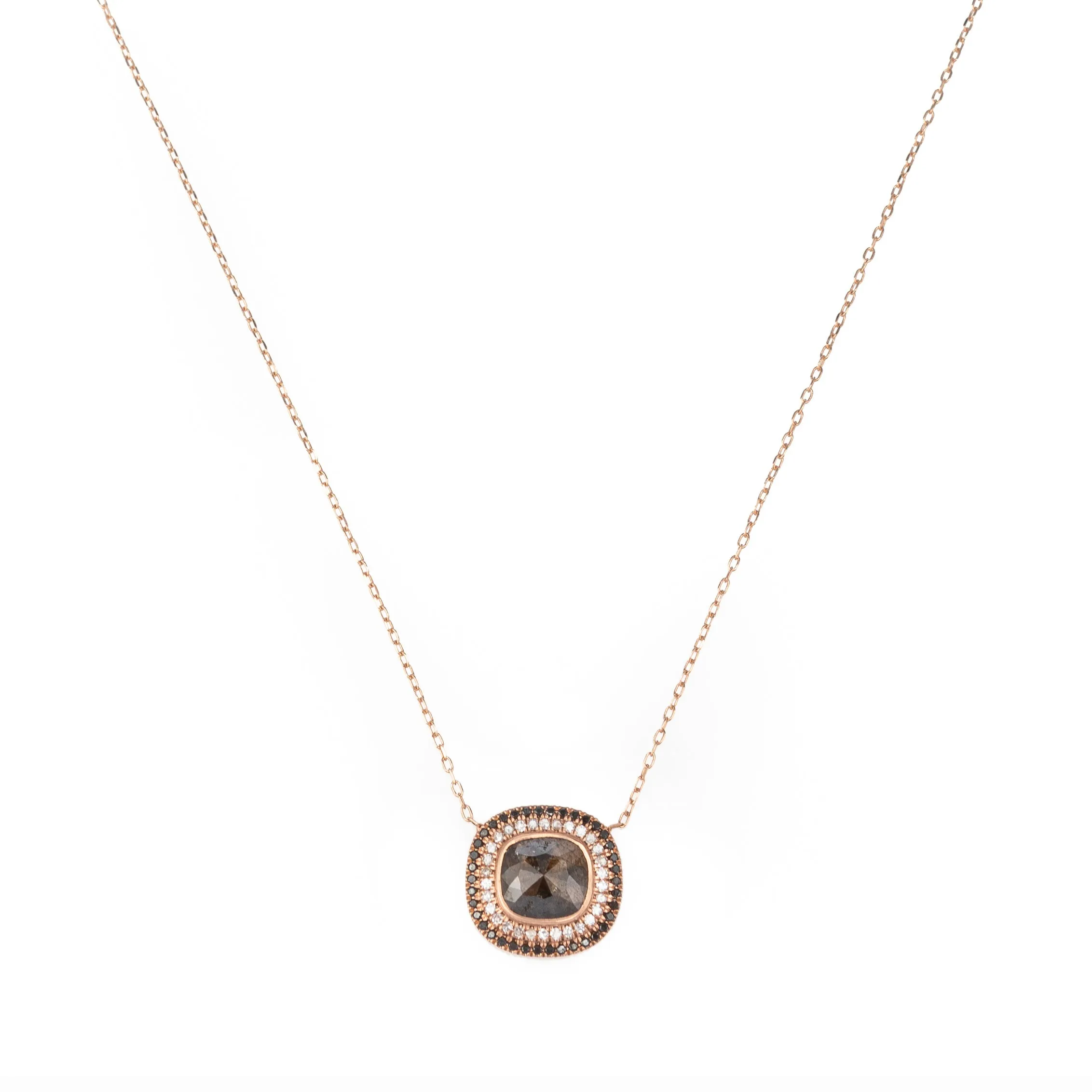 Rough Cut Black Diamond Necklace