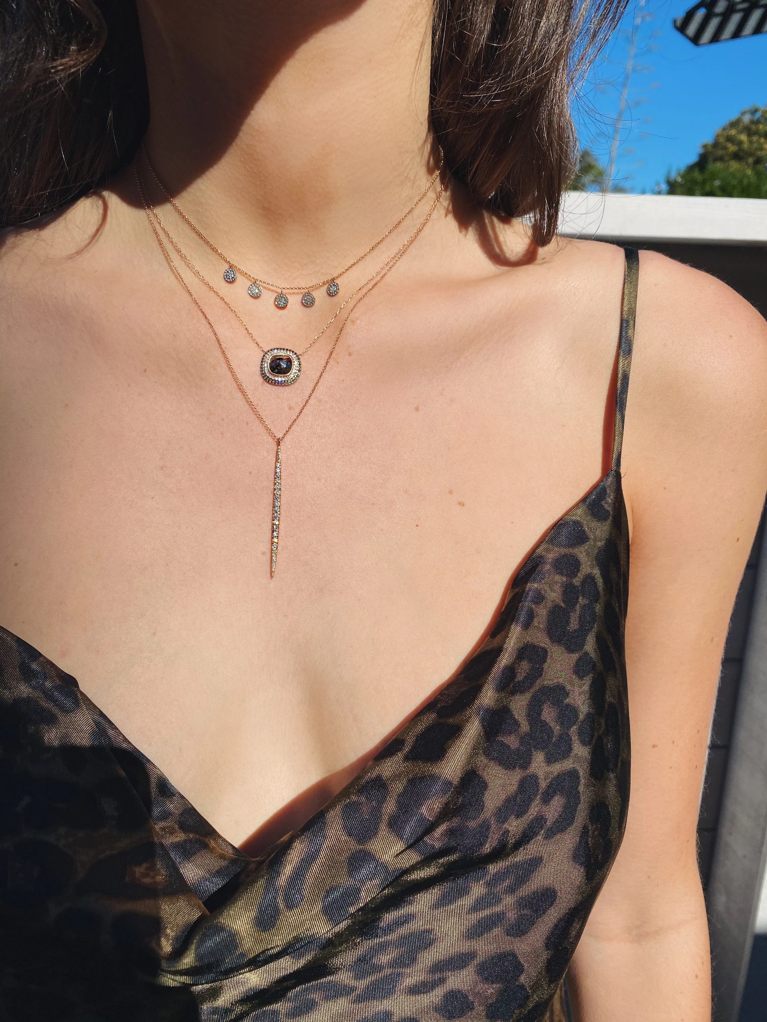Rough Cut Black Diamond Necklace