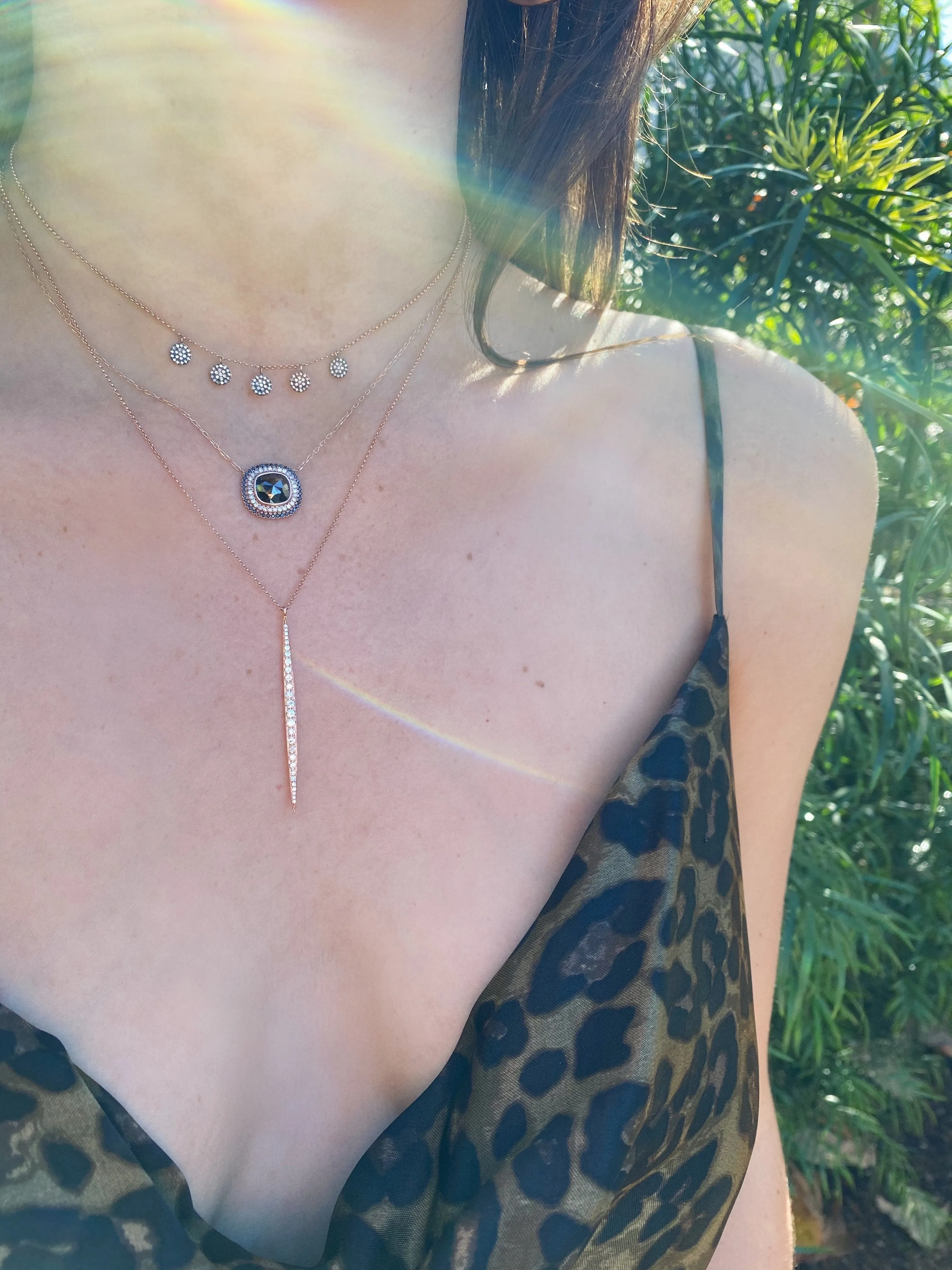 Rough Cut Black Diamond Necklace