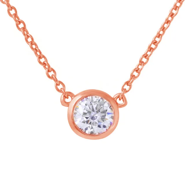 Round Bezel Solitaire Necklace