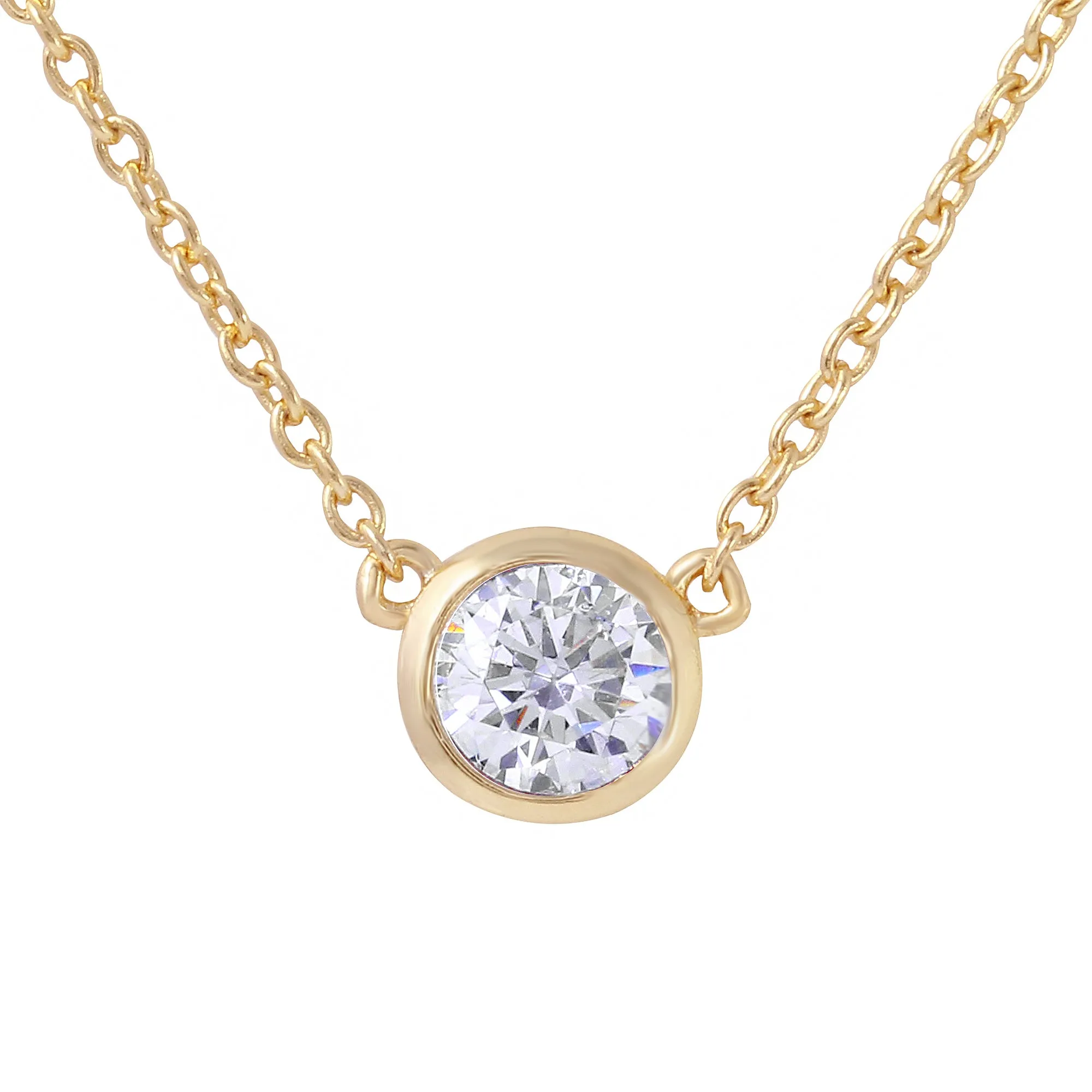 Round Bezel Solitaire Necklace