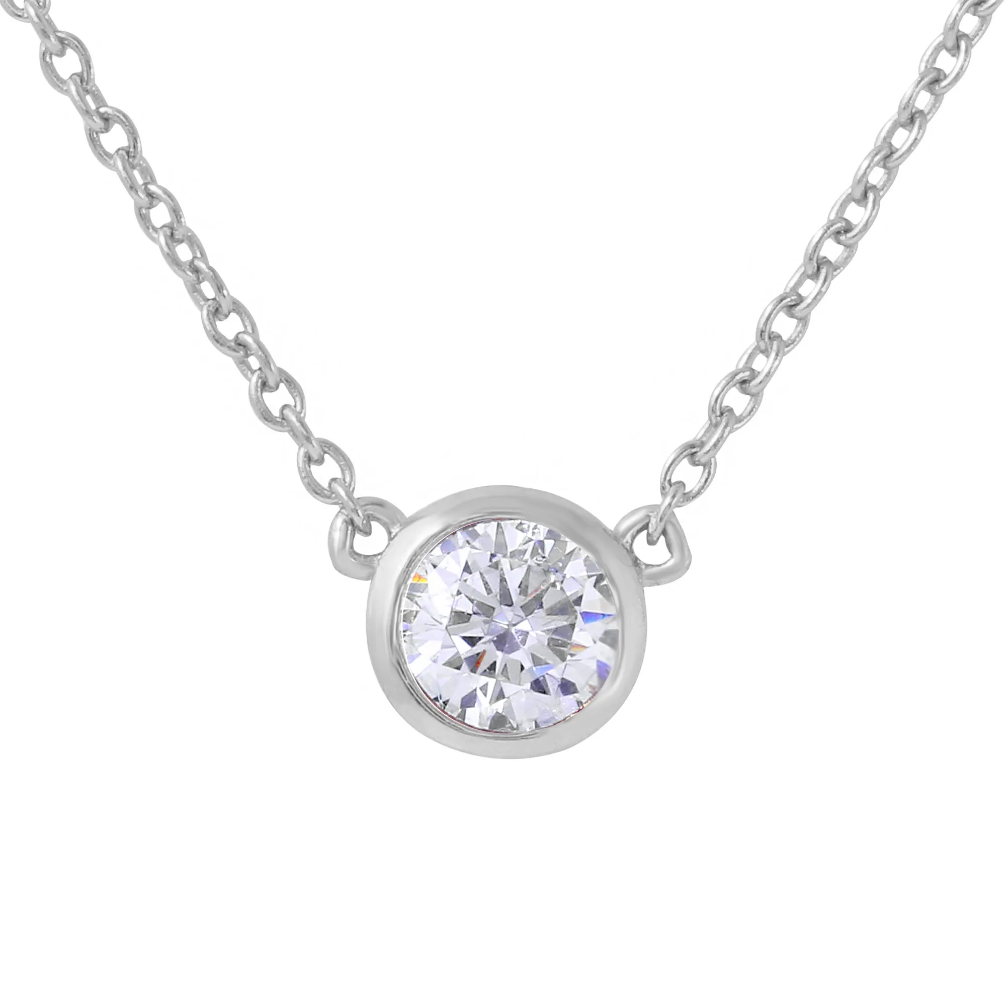 Round Bezel Solitaire Necklace