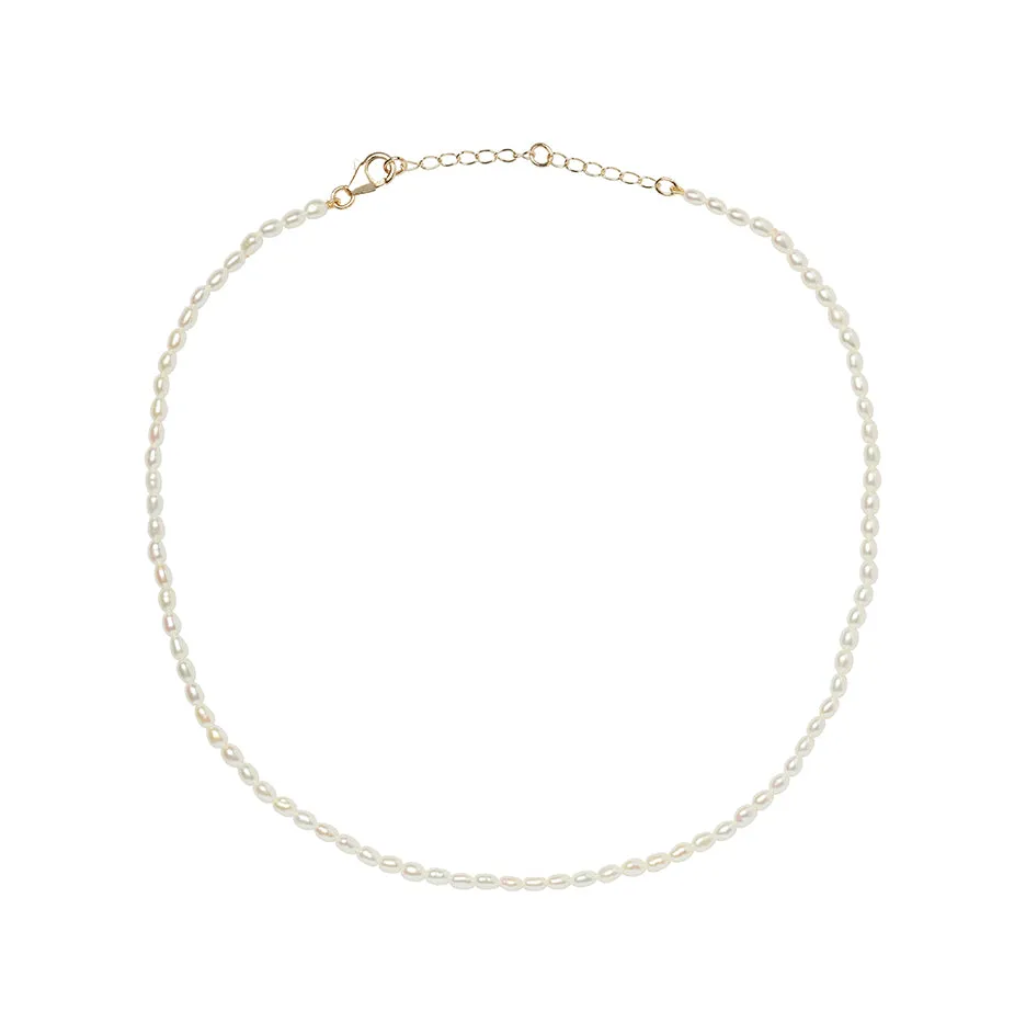 Seed Pearl Necklace White