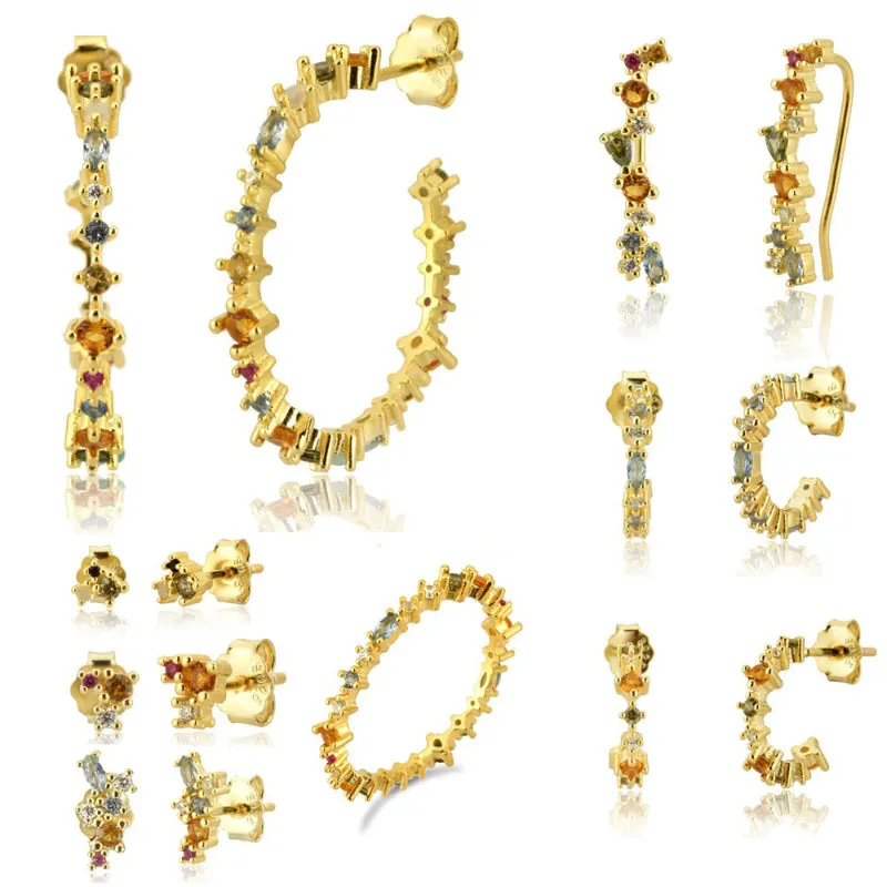 Set of Exceptional Rainbow Zircon Jewelry Collection