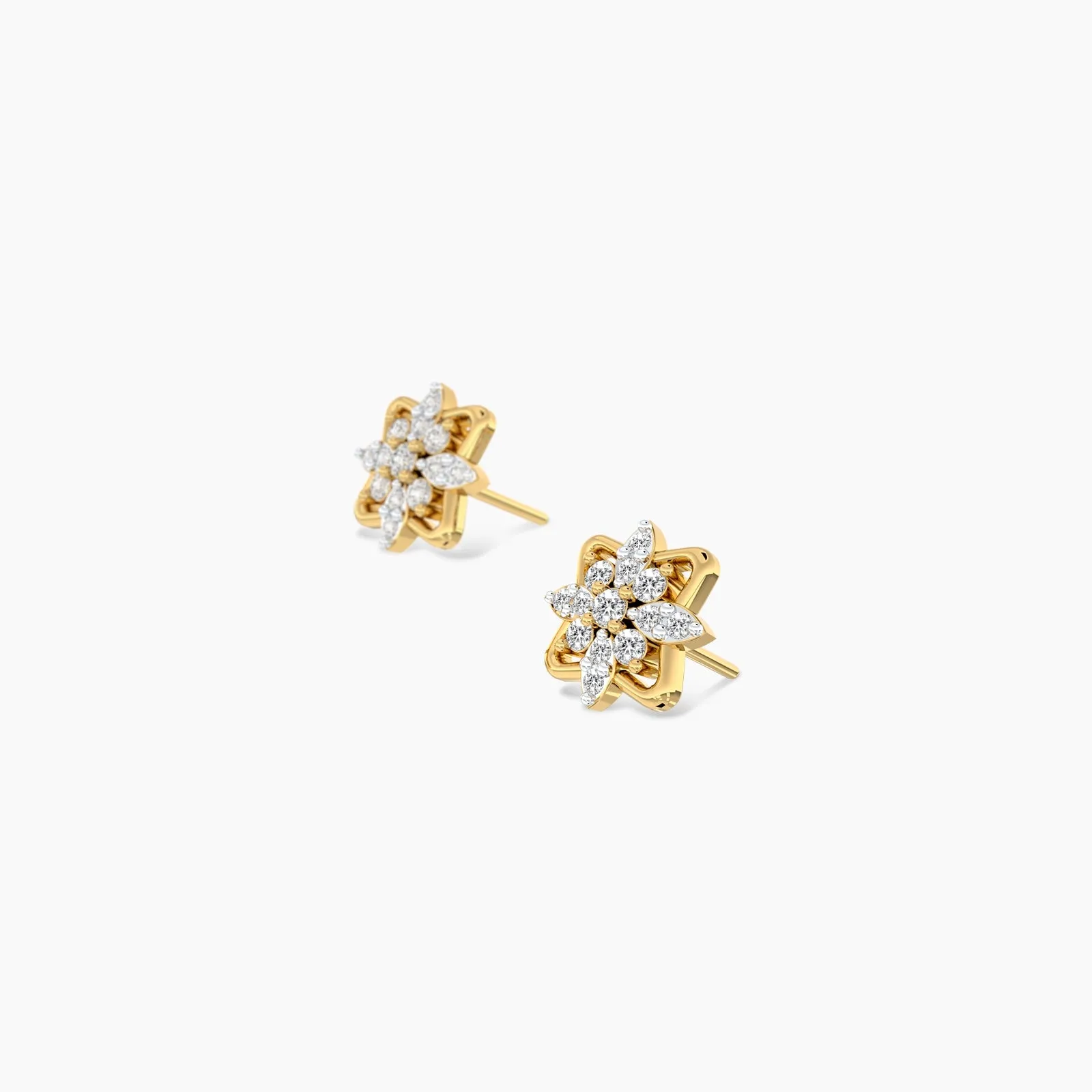 Shining Balsam Diamond Stud Earrings
