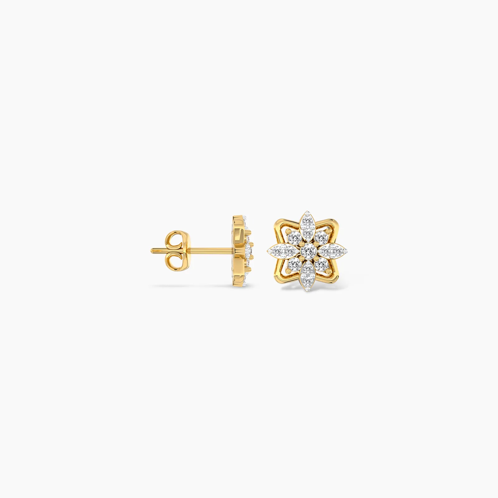 Shining Balsam Diamond Stud Earrings