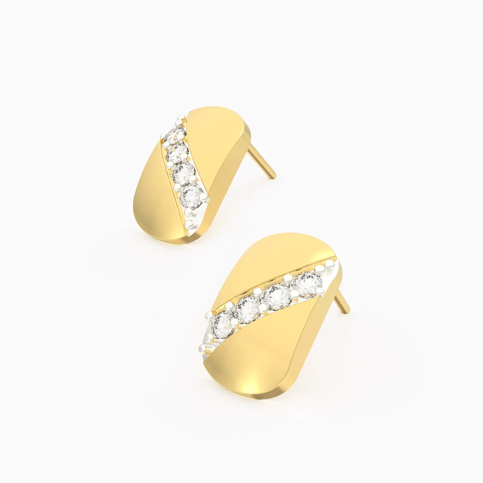 Shining Cross Natural Diamond Ear Stud