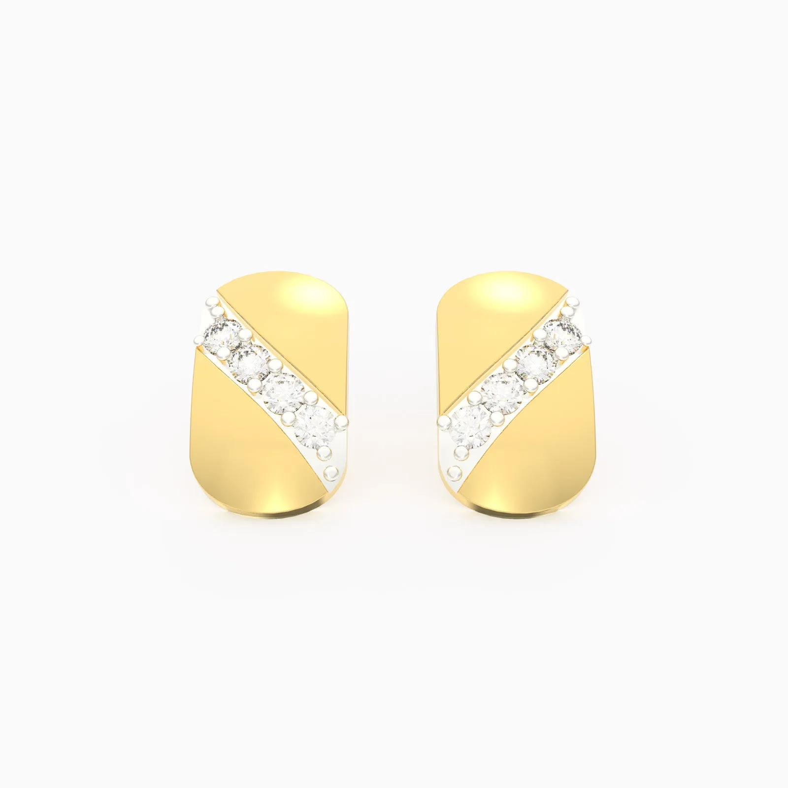 Shining Cross Natural Diamond Ear Stud