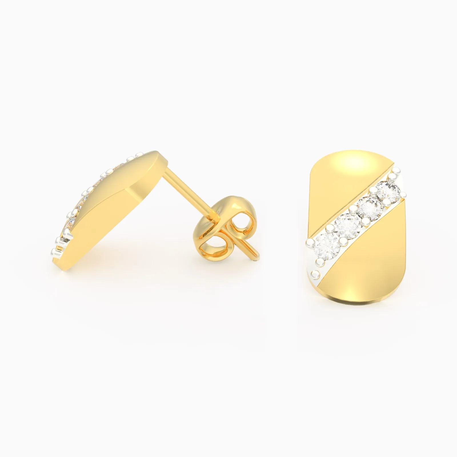 Shining Cross Natural Diamond Ear Stud