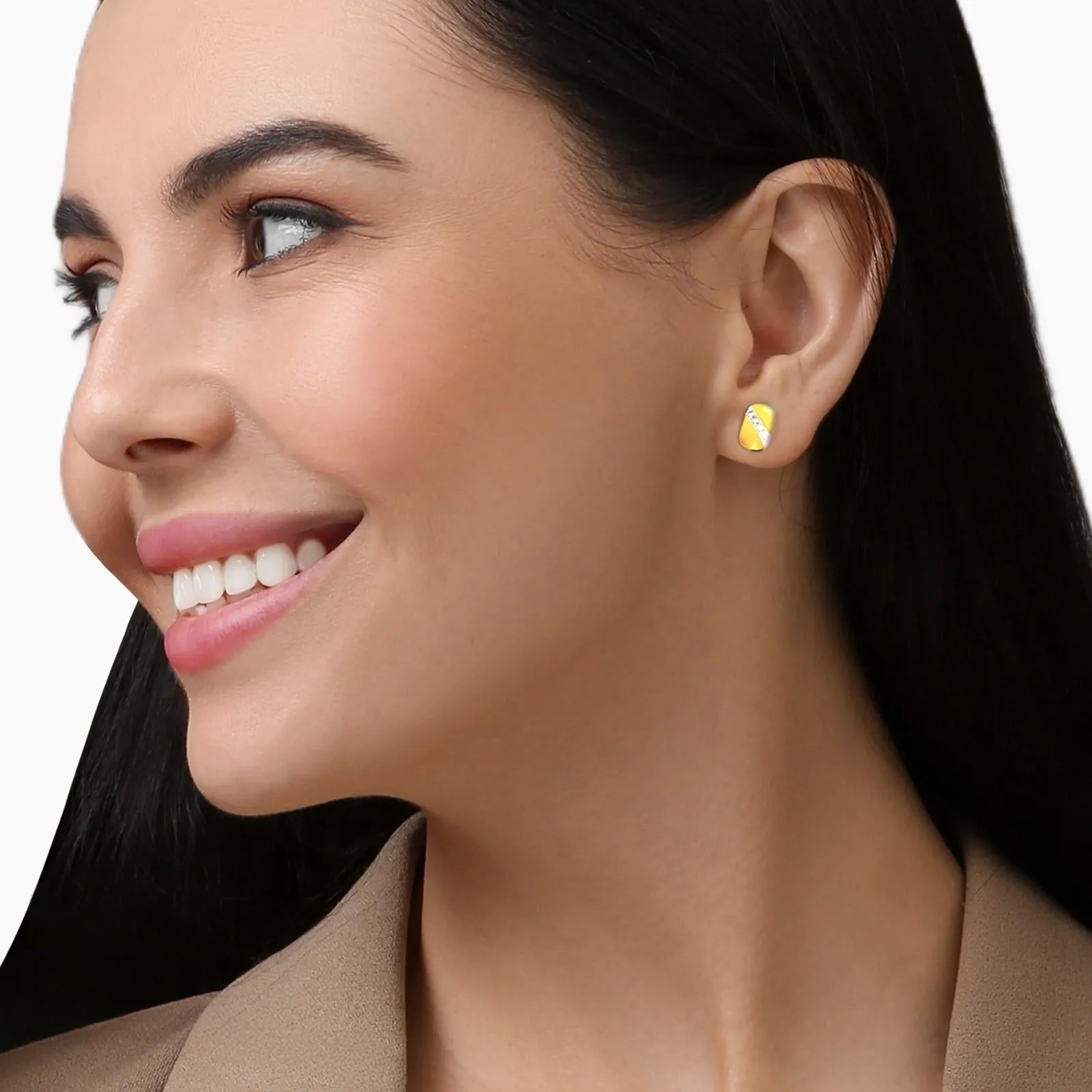 Shining Cross Natural Diamond Ear Stud