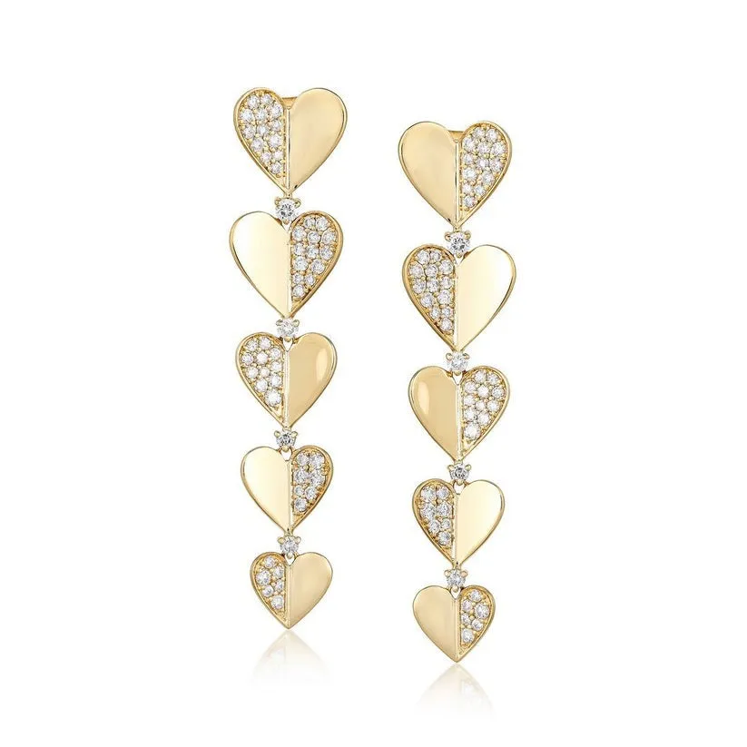 Shining Diamond Arc Drops Earrings