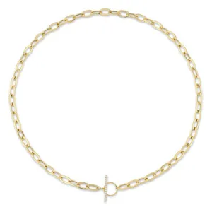 Shy Creation .13ctw Diamond Paperclip Necklace