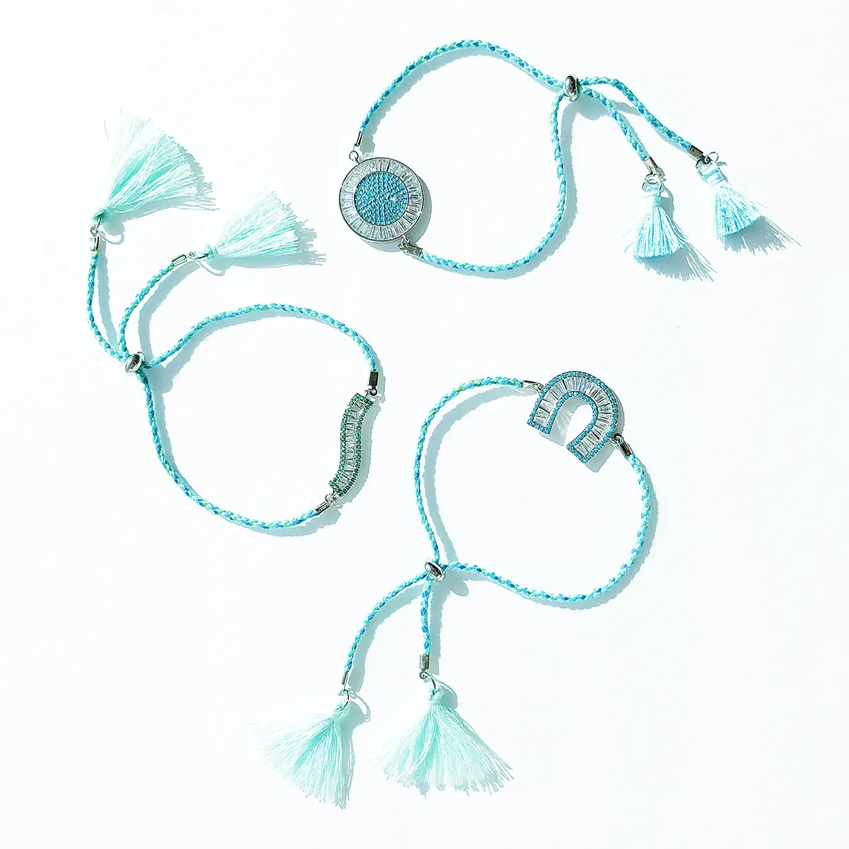 SIDI NAZAR TURQUOISE PAVE TASSELS BRACELET