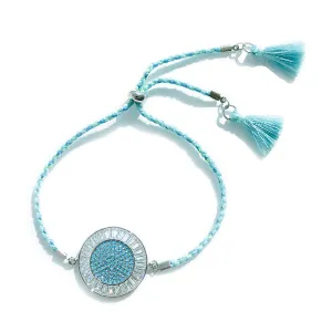 SIDI NAZAR TURQUOISE PAVE TASSELS BRACELET