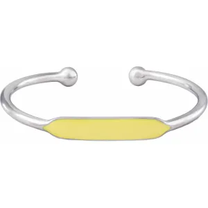 Silver Enamel Bangle Bracelet