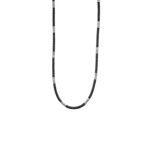 Silver Small Station Ceramic Beaded Necklace