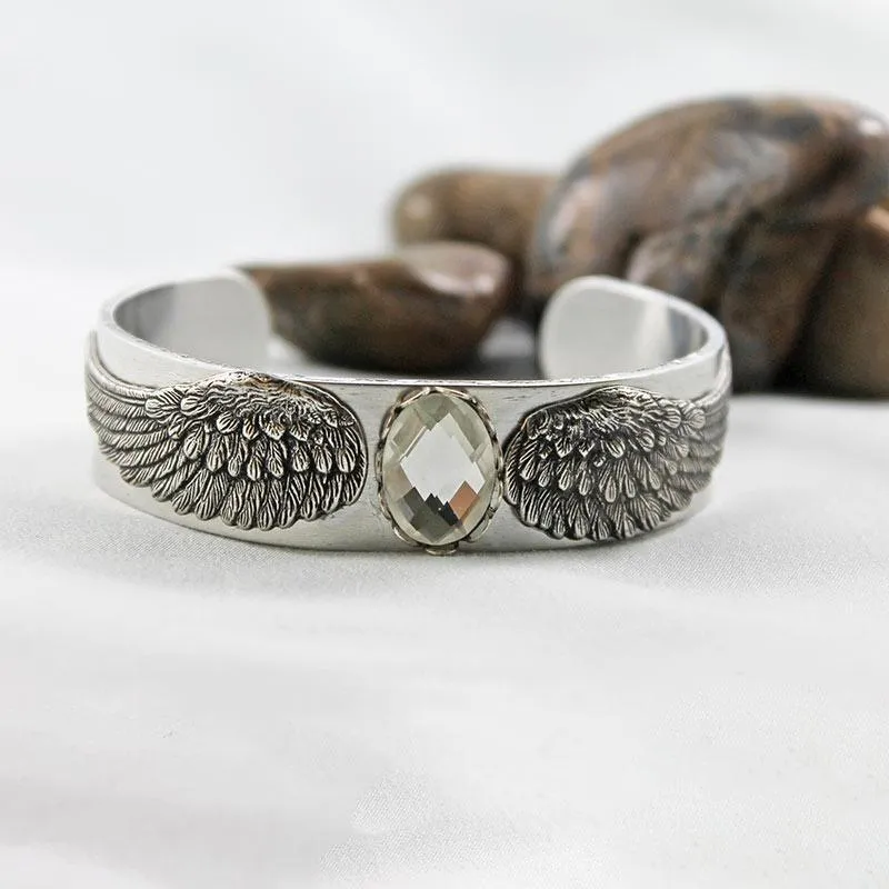 Silver Victorian Bangle Cuff Bracelet