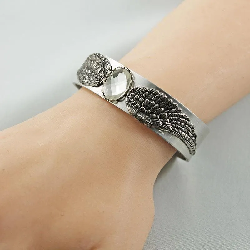 Silver Victorian Bangle Cuff Bracelet
