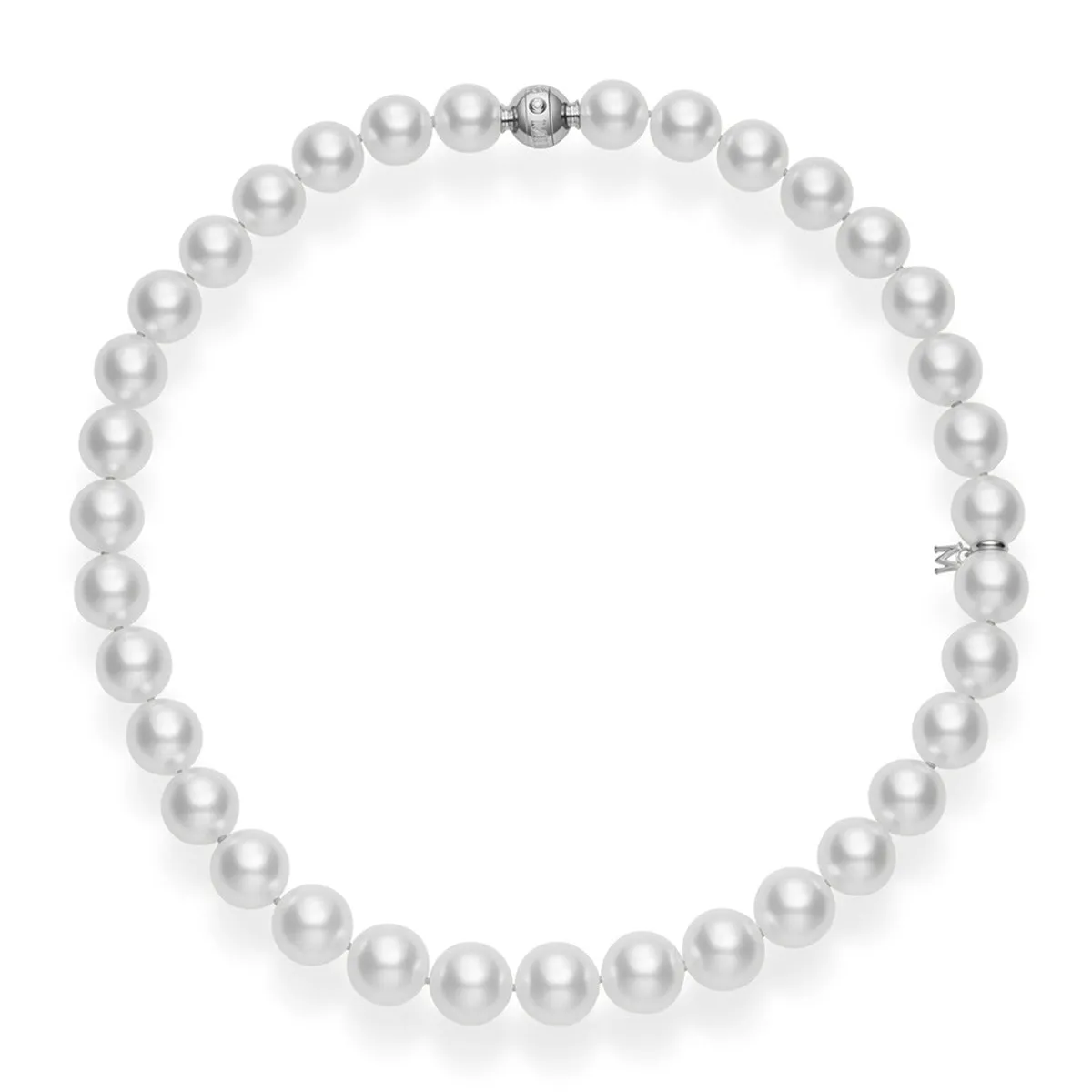 South Sea Pearl Strand Necklace in 18K White Gold