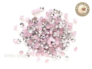 ss18 Pink Opal Round Diamond Style 3D Point Back Acrylic Rhinestone - 50 pcs