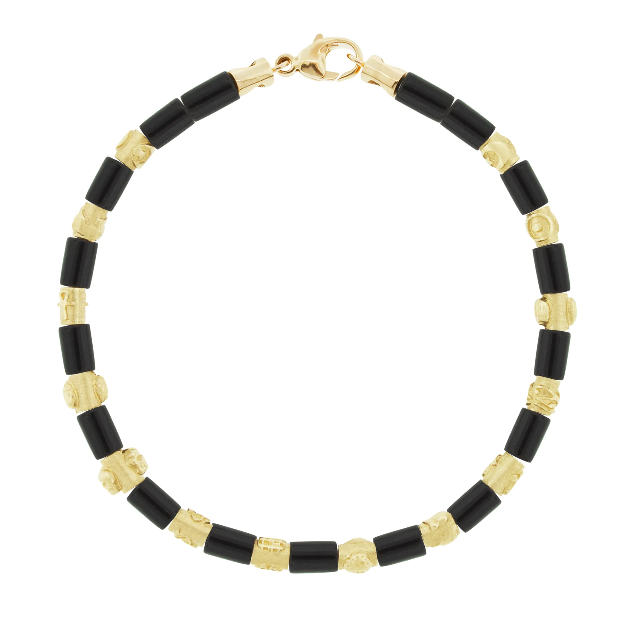 Symbol Spacers Onyx Bead Bracelet with Clasp
