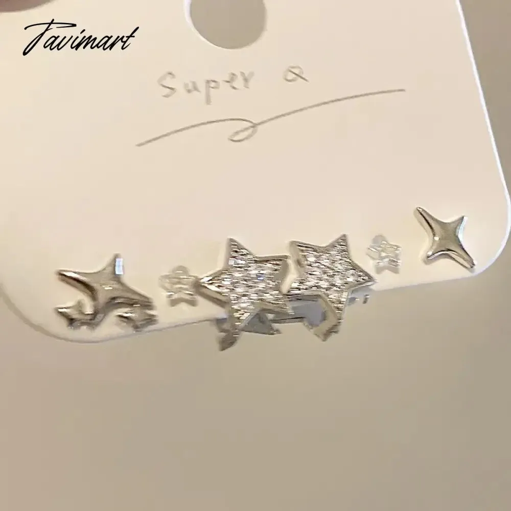 Tavimart Fashion Heart Zircon Stud Earrings for Women Korean Star Personality Earring Simple Luxury Wedding Party Girl Jewelry Gifts