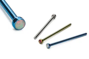 Tilum 18g Titanium 19mm Fishtail Nose Jewelry with 2mm Opal