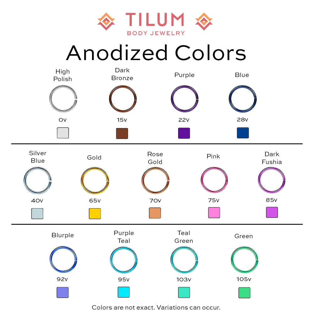 Tilum 18g Titanium 19mm Fishtail Nose Jewelry with 2mm Opal