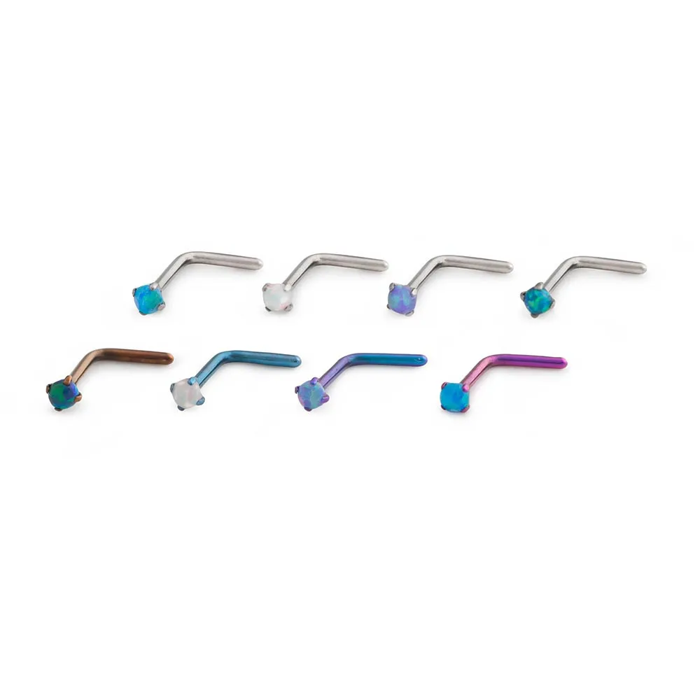 Tilum 20g Titanium Opal L-Bend Nose Screw