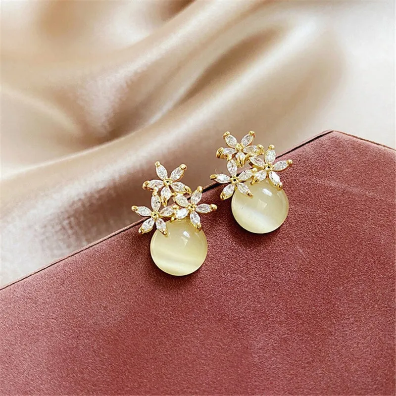 Trendy Fashion Korean Style Bowknot with Rhinestone Inlaid Zircon Earrings Collection