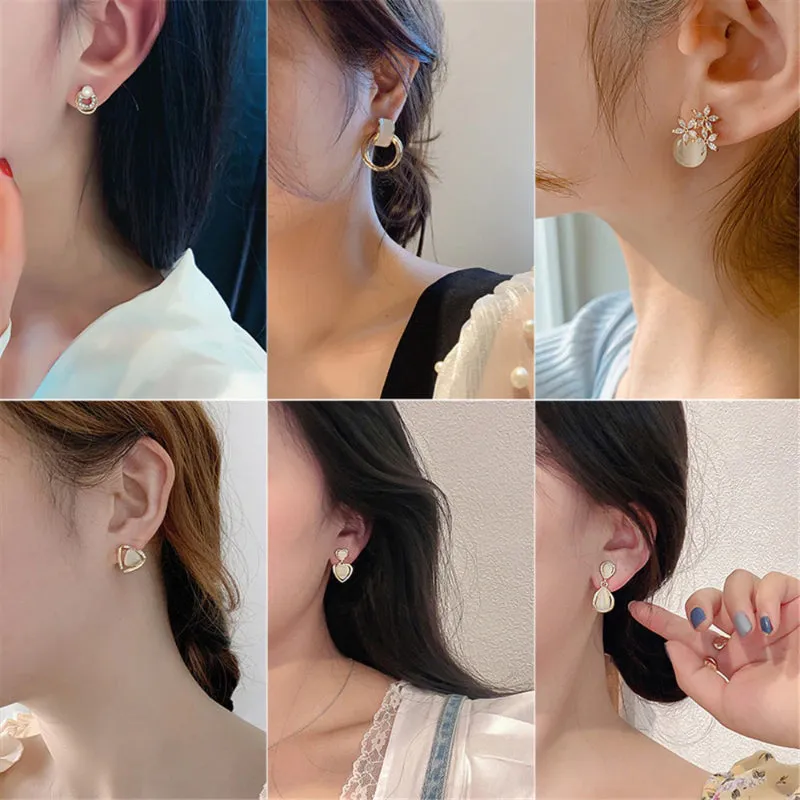 Trendy Fashion Korean Style Bowknot with Rhinestone Inlaid Zircon Earrings Collection